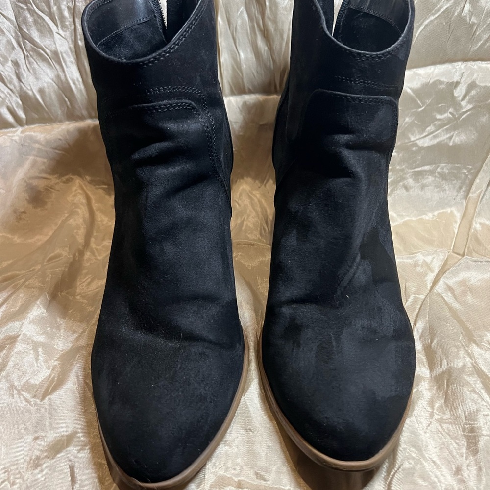 Women's Black Faux Suede Ankle Boots